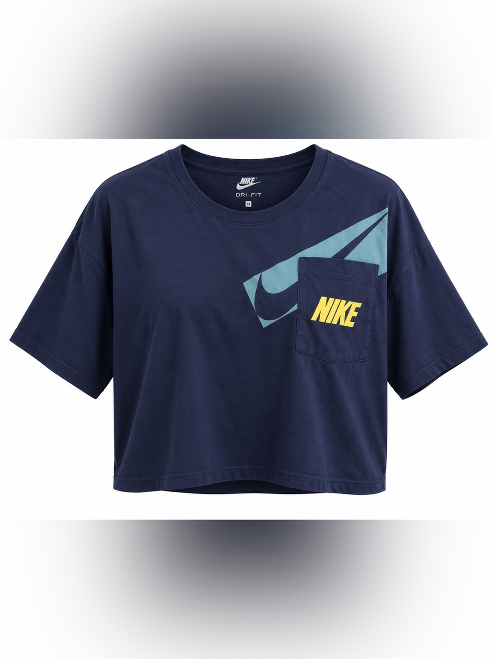 Nike Dri fit cropped blue t shirt
